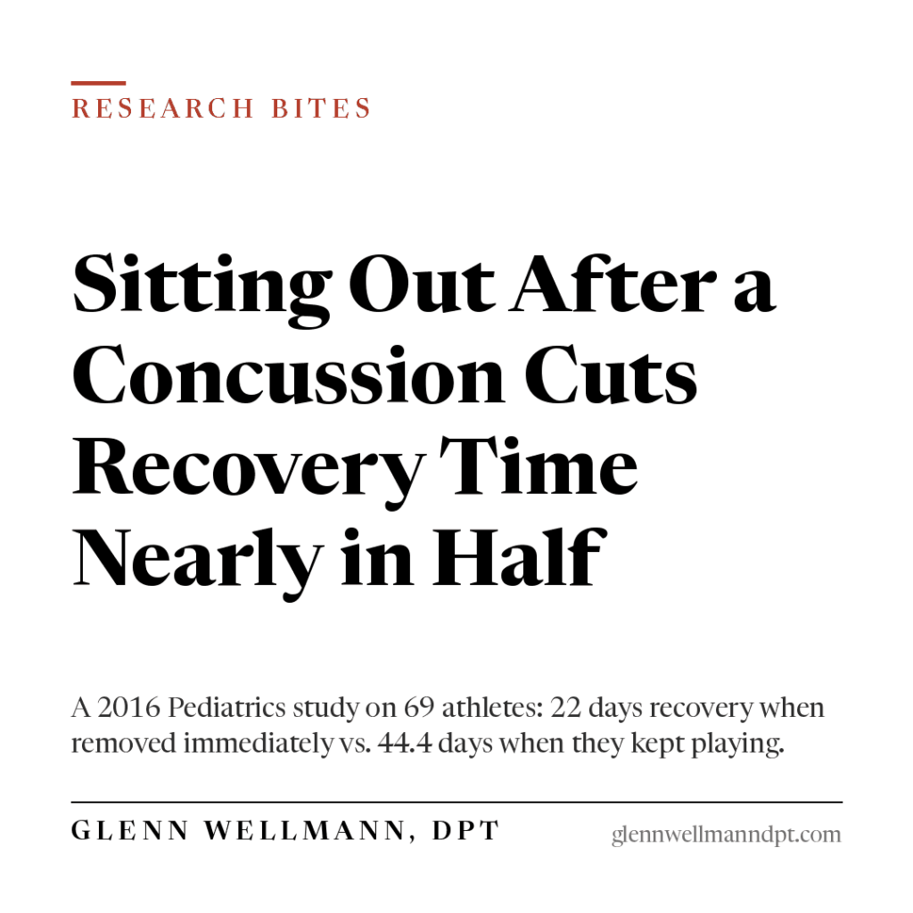 Research Bites: Why Sitting Out Right After a Concussion Cuts Recovery Time Nearly in&nbsp;Half